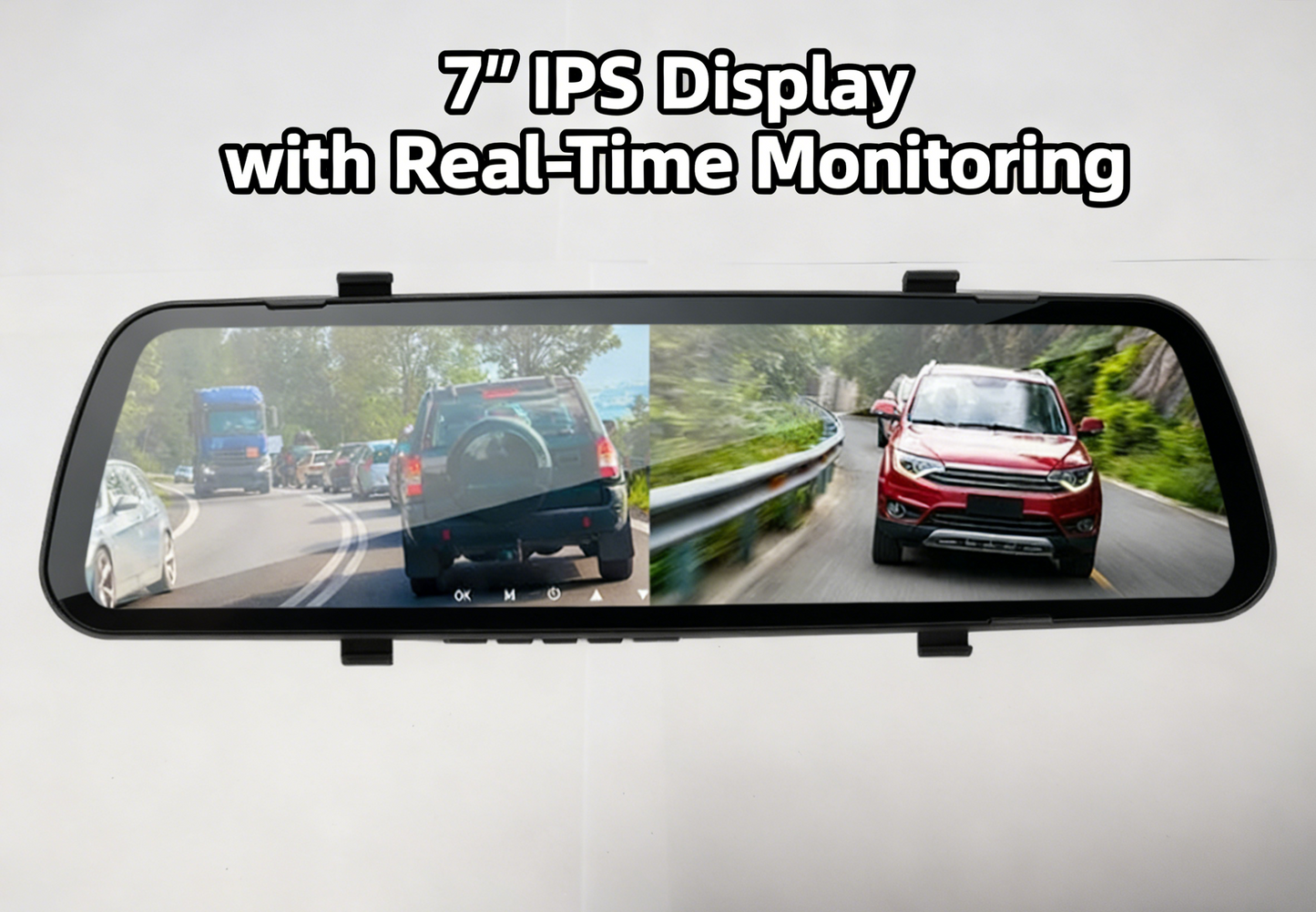 NyFra 2K Front & 1080P Rear Dash Cam, 7 Inch Large IPS Display Car Dashboard Camera Recorder, Dual Lens Full HD Recording, Clear Night Vision & Wide Angle, Easy Installation for All Vehicles